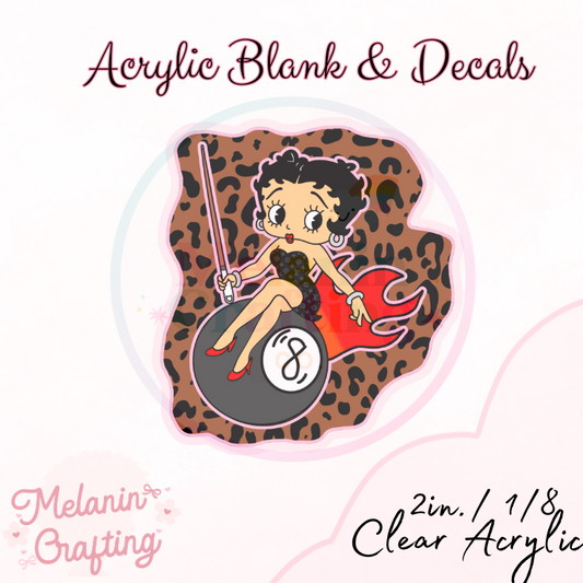 Leopard Boop Acrylic Blank & Decal Set