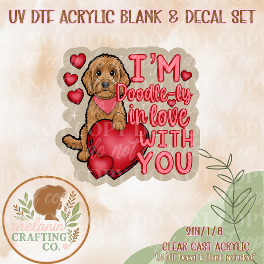 Doodle-ly in Love UV Dtf Acrylic Blank & Decal Set