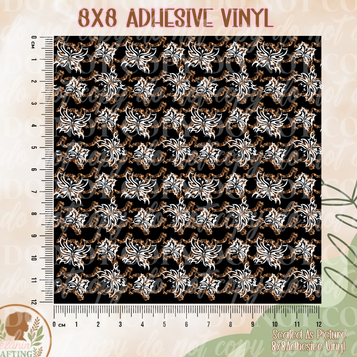 Leopard Butterfly 8x8  Adhesive Vinyl