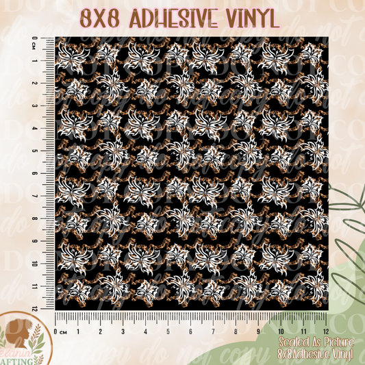 Leopard Butterfly 8x8  Adhesive Vinyl