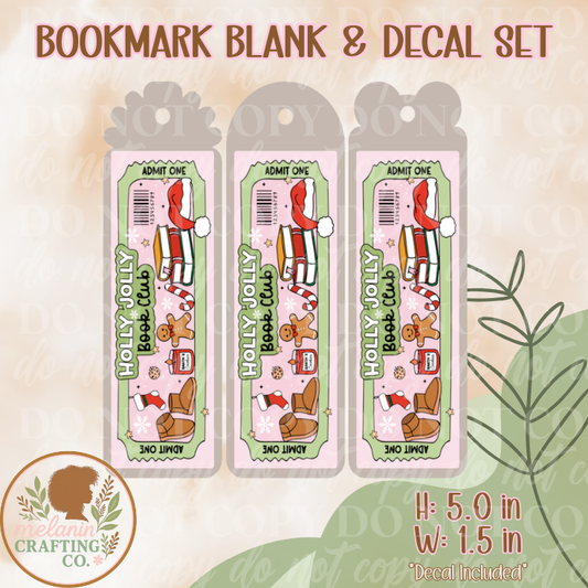 Holly Jolly BookClub Bookmark (Decal Included)