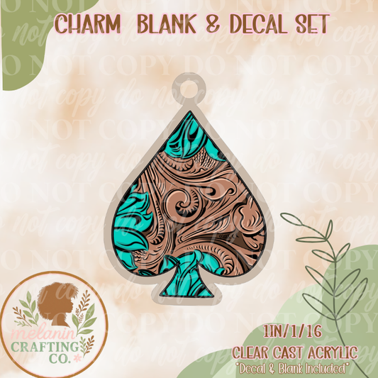 Western Spade Charm & Decal Set