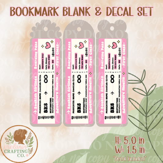Bookish Airlines Bookmark (Decal Included)