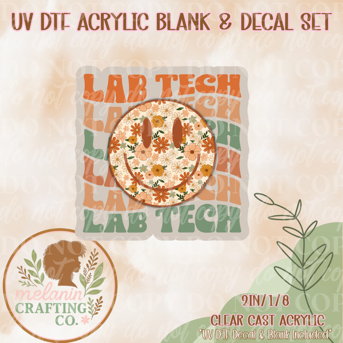 Groovy lab Tech UV Dtf Acrylic Blank & Decal Set