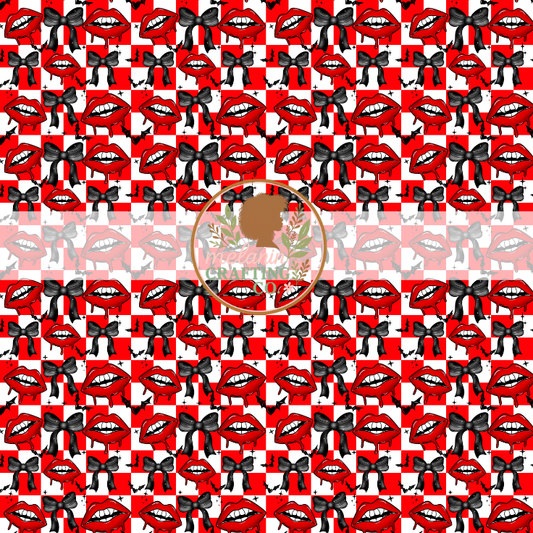 Vampire Lips & Bows 12x12 Adhesive Vinyl