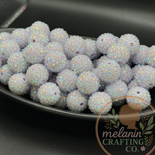 20mm Pastel Blue Bubblegum Beads