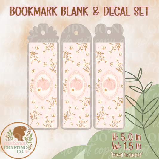 Pumpkin Coquette Bookmark (Decal Included)