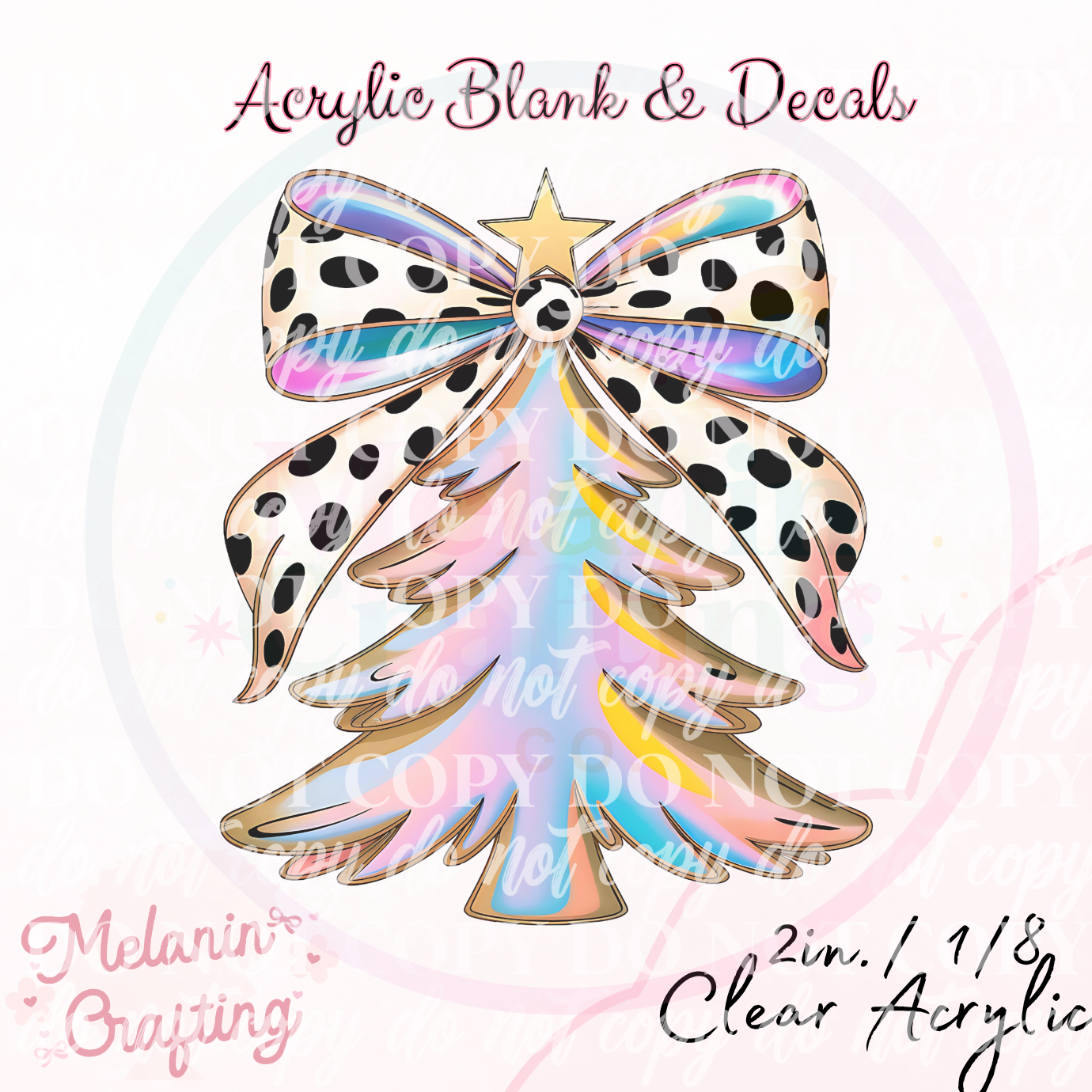 Pastel Polkadot Tree Acrylic Blank & Decal Set