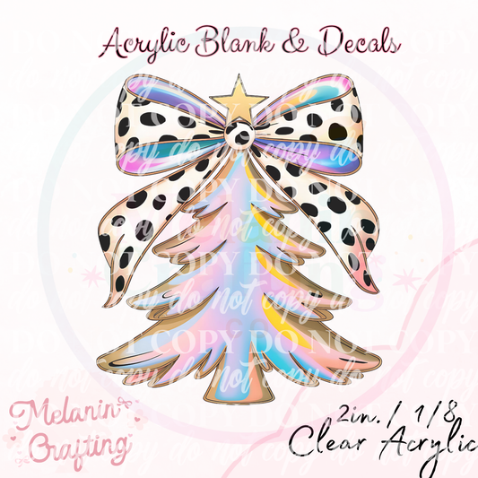 Pastel Polkadot Tree Acrylic Blank & Decal Set