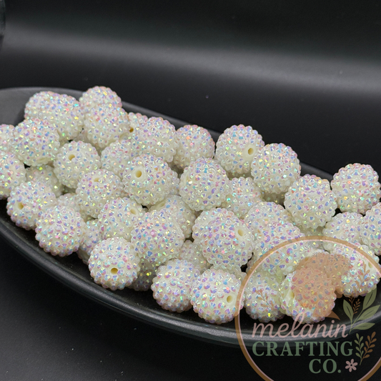 20mm White Bubblegum Beads