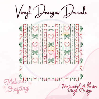 Xmas Bows Horizontal Vinyl Decal