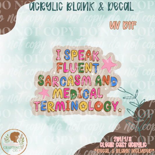 Medical Terminology UV DTF Acrylic Blank Set