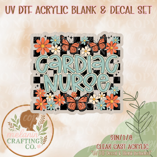 Cardiac Nurse UV Dtf Acrylic Blank & Decal Set