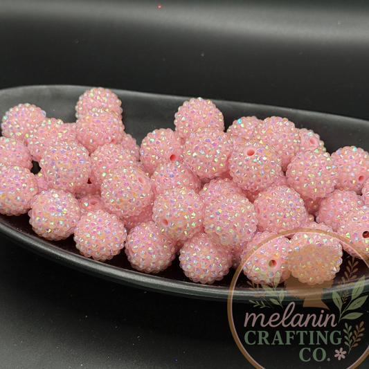 20mm Pastel Pink Bubblegum Beads