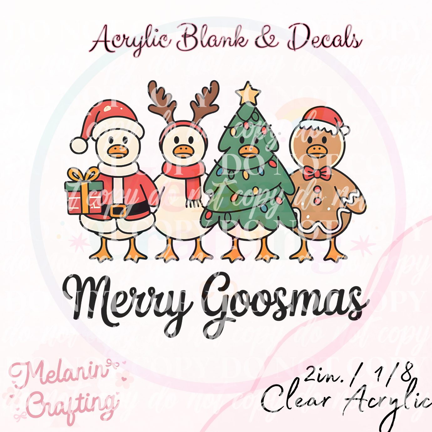Merry Goosmas Acrylic Blank & Decal Set
