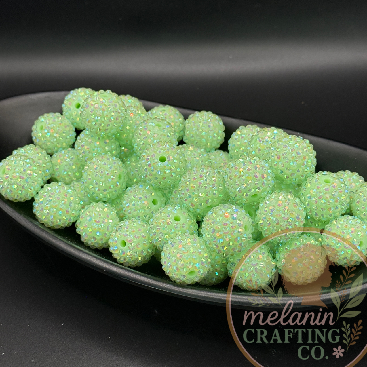 20mm Pastel Green Bubblegum Beads