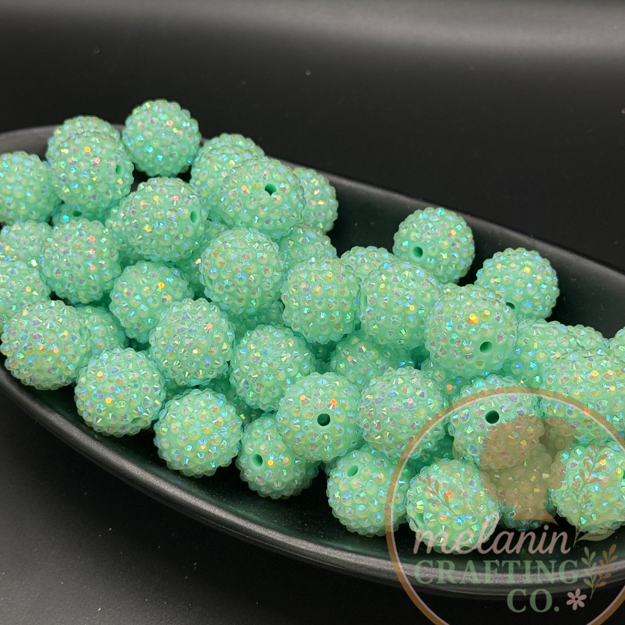 20mm Mint Green Bubblegum Beads