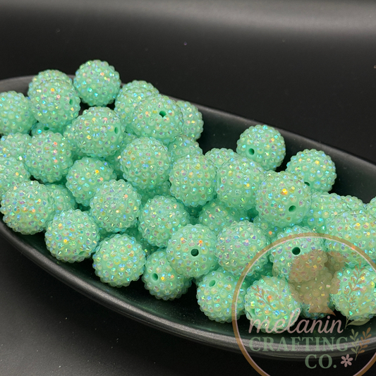 20mm Mint Green Bubblegum Beads
