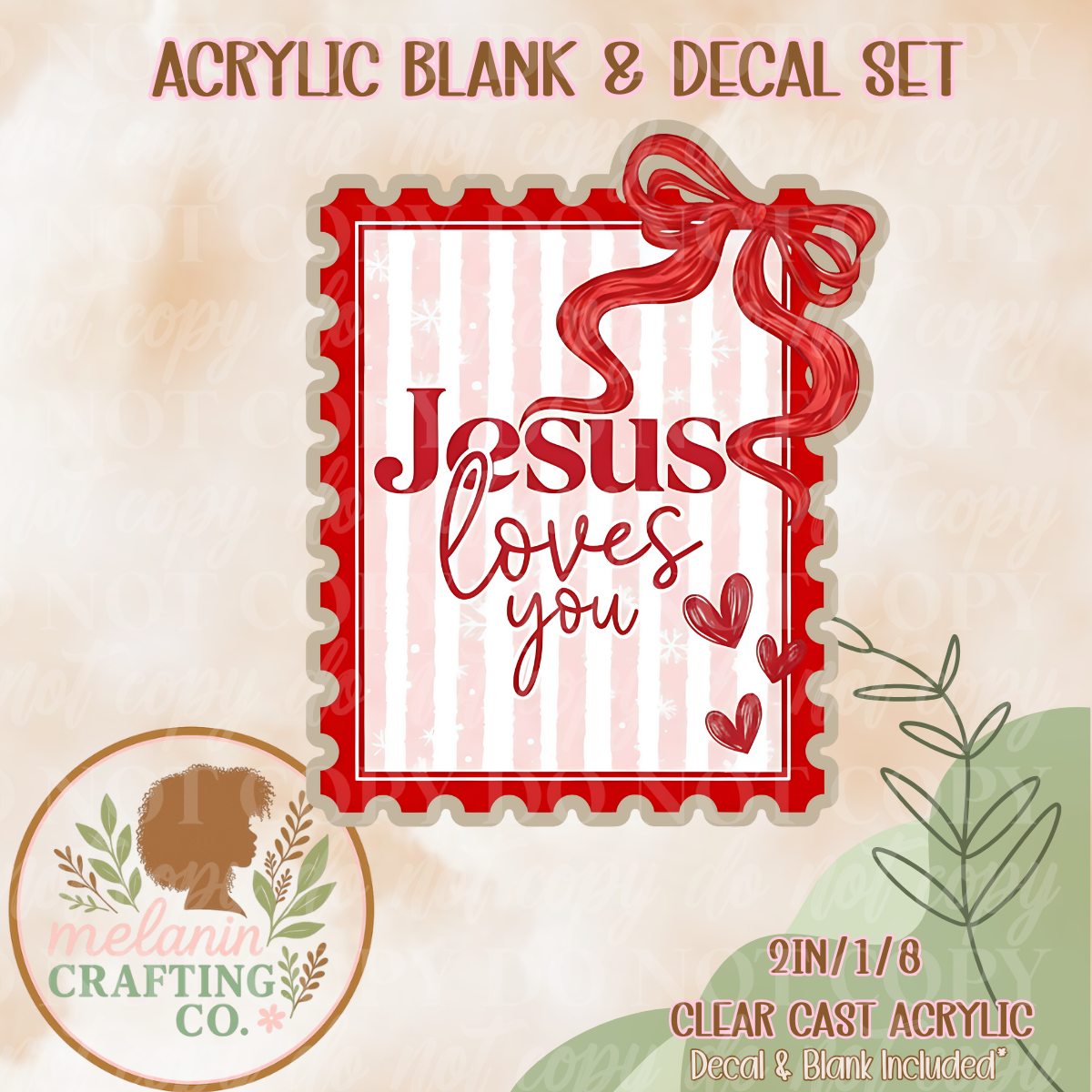 Jesus Loves You Stamp Acrylic Blank & Decal Set