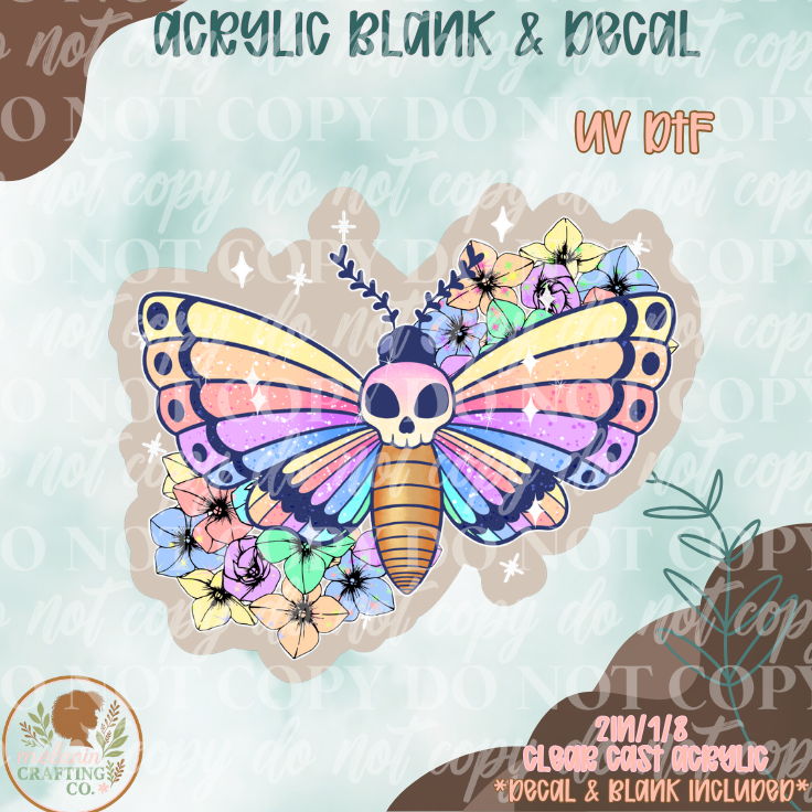 Rainbow Moth UV DTF Acrylic Blank Set