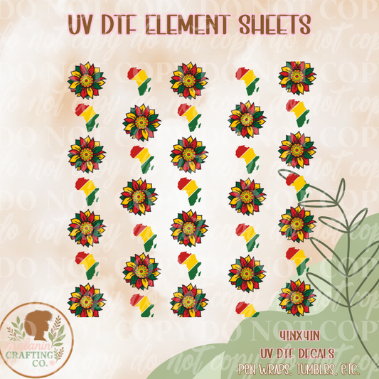 Juneteenth 4x4 UV Dtf Element Sheet