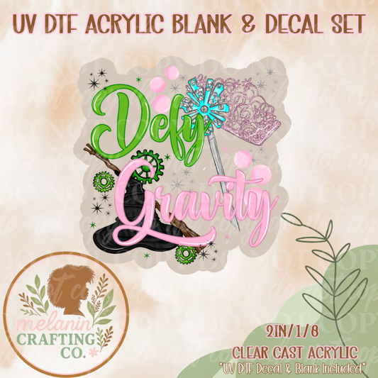 Defy Gravity UV Dtf Acrylic Blank & Decal Set