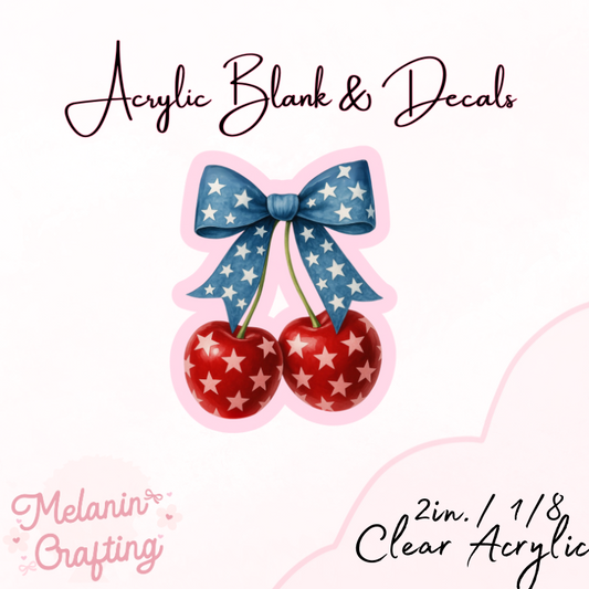 Star Cherries Acrylic Blank & Decal Set