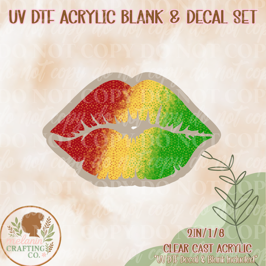 Juneteenth Lips UV Dtf Acrylic Blank & Decal Set