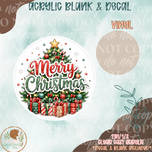 Merry Christmas Festive Acrylic Blank & Decal Set