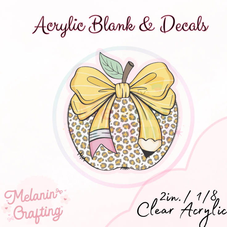 Leopard Apple Acrylic Blank & Decal Set