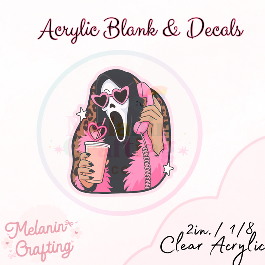 Scream Halloween Acrylic Blank & Decal Set