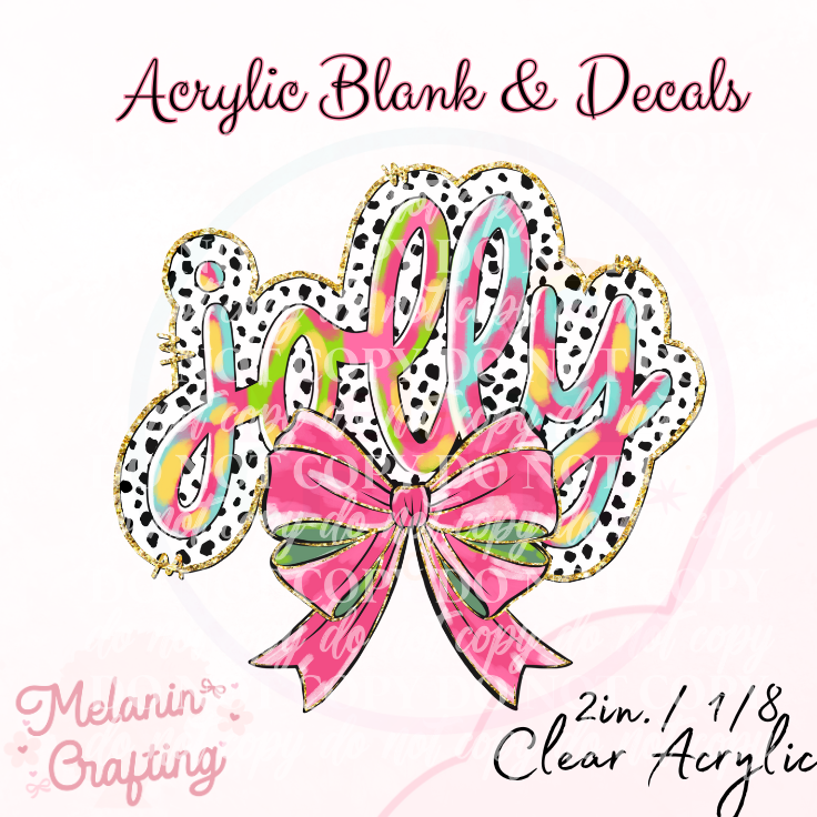 Polkadot Jolly  Acrylic Blank & Decal Set