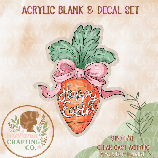 Easter Carrot Acrylic Blank & Decal Set