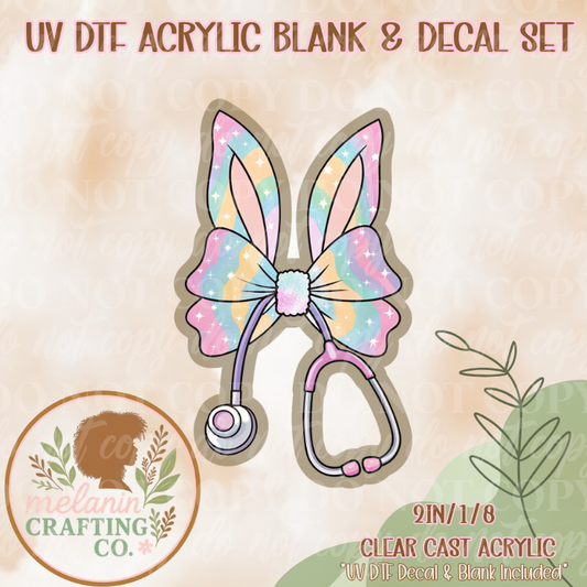 Hop Into Healing UV Dtf Acrylic Blank & Decal Set