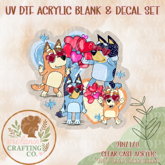 Puppy Love UV Dtf Acrylic Blank & Decal Set