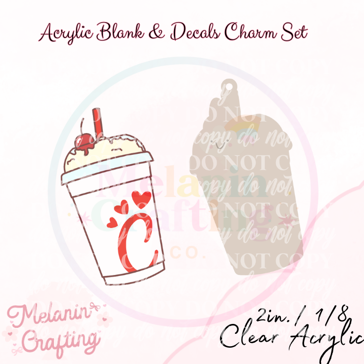 Milkshake Charm & Decal Set