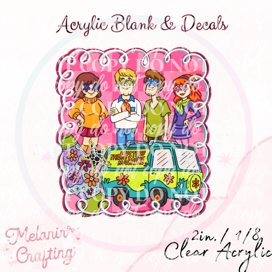 Groovy Mystery Team Acrylic Blank & Decal Set