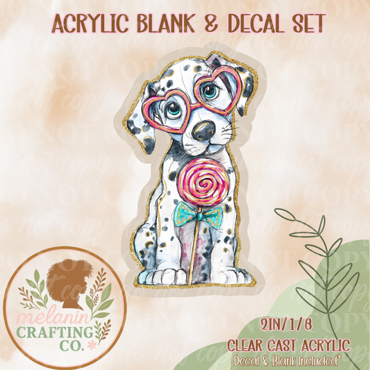 Dalmatian Puppy Acrylic Blank & Decal Set