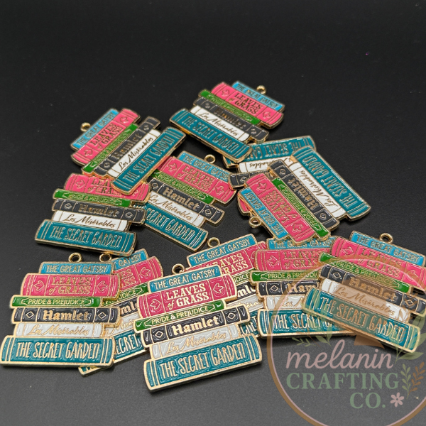 Bookstakck Enamel Charm