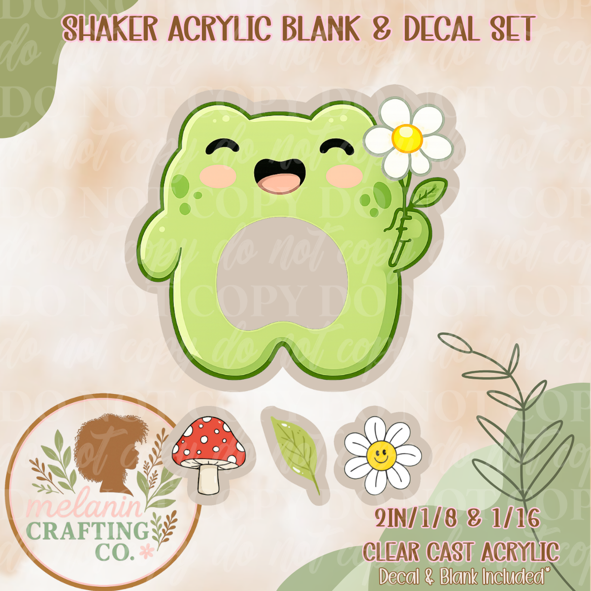 Daisy Frog Acrylic Blank & Shaker Set
