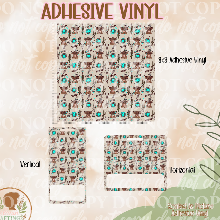 Howdy Highland Cow Adhesive Vinyl