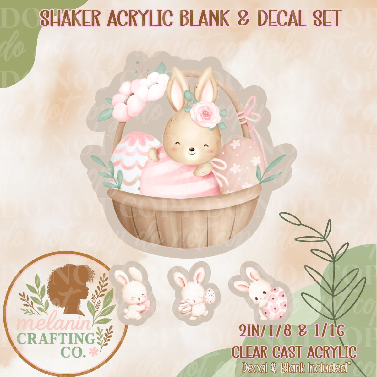 Bunny Basket Acrylic Blank & Shaker Set