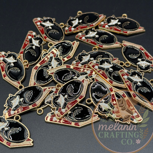 Black Cat Enamel Charm