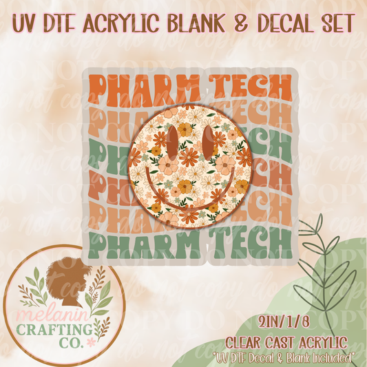 Groovy Pharm Tech UV Dtf Acrylic Blank & Decal Set