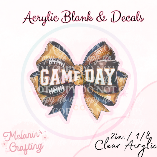 Game Day Bow Acrylic Blank & Decal Set