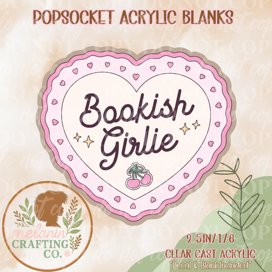 Bookish Girlie Acrylic Blank & Decal For Pop Sockets
