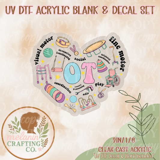 OT UV Dtf Acrylic Blank & Decal Set
