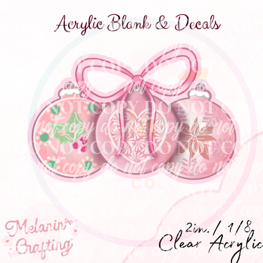 Pink Talavera ornament Acrylic Blank & Decal Set