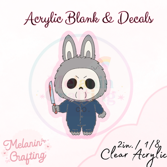 Labubu Michael Acrylic Blank & Decal Set