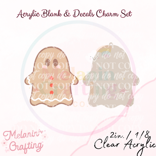 Gingerbread Ghost Charm & Decal Set